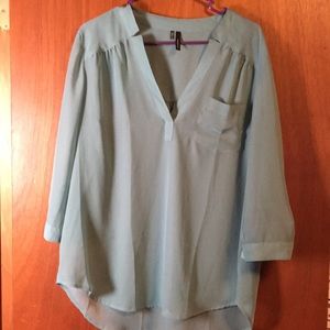 Maurice’s Sea Foam Green 3/4 Sleeve High/Low Top